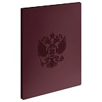 Папка c пружинным скоросшивателем СТАММ «Герб» А4, 17мм, 700мкм, пластик, гранат