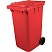 превью Контейнер-бак мусорный 240 л пластиковый на 2-х колесах с крышкой красный