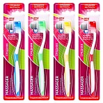 Зубная щетка средней жесткости MASSAGER с массажными щетинками (ассорти 4 цвета), LAIMA DENT