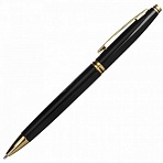 Ручка бизнес-класса шариковая BRAUBERG «De Luxe Black», корпус черный, узел 1 мм, линия письма 0.7 мм, синяя