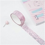 Клейкая лента декоративная MESHU «Pink elegance», 1.5 см*3м