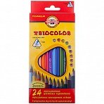 Карандаши цветные Koh-I-Noor «TrioColor», 24цв., трехгран., заточен., европодвес