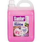 Средство для мытья пола SANFOR Ультра Блеск, Цветочный фреш, 5 л