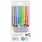 Фломастеры Carioca «Pastel», 08цв., смываемые, ПВХ, европодвес