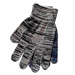 Перчатки защитные трикотажные с ПВХ покрытием графит (точка, 5 нитей, 10 класс, размер универсальный, 300 пар в упаковке)