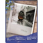 Фотоальбом BRAUBERG 20 магнитных листов, 23×28 см, «Трамвай», светло-коричневый