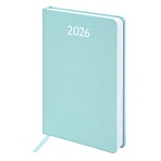 Ежедневник датированный 2026, А5, 138×213 мм, BRAUBERG «Profile», балакрон, мятный