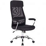 Кресло для руководителя Easy Chair 591 TC черное (сетка/ткань/хромированный металл)