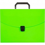 Папка-портфель пластиковая Attache Neon А4 зеленая (335×230 мм, 1 отделение)