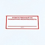 Знак «Ответственный за пожарную безопасность», КОМПЛЕКТ 10 штук, 100×200 мм, пленка