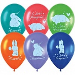 Воздушные шары, 50шт., М12/30см, MESHU «Honey bunny», пастель, ассорти