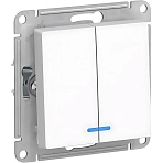 Выключатель 2-кл. СП AtlasDesign 10А IP20 10AX с инд. бел. SE ATN000153
