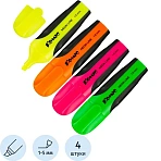 Набор текстовыделителей маркеров Комус Neon Line 1-5мм наб 4цв