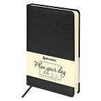 Ежедневник датированный 2026 А5 138×213 мм, BRAUBERG «Imperial», под кожу, черный