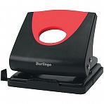 Дырокол Berlingo «Office Soft» 20л., пластиковый, красный, с линейкой