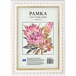 Рамка пластиковая 10×15см, OfficeSpace, № 9, белый/золото