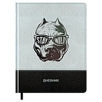 Дневник 1-11 кл. 48л. (твердый) BG «Stay wild», иск. кожа, комбинирование материалов, тиснение фольгой, ляссе