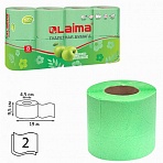 Бумага туалетная бытовая, спайка 8 шт., 2-х слойная (8×19 м), ЛАЙМА, аромат яблока