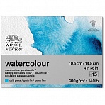 Альбом-склейка для акварели 15л., А6, Winsor&Newton «Watercolour Paper», холодный пресс, 300 г/м2