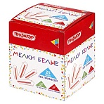 Мел белый БЕЗ ПРИМЕСЕЙ квадратный 25 штук, мягкое письмо, ПИФАГОР, картонная упаковка