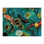 Алмазная мозаика ТРИ СОВЫ «Японские карпы», 50×70см, холст, картонная коробка с пластиковой ручкой