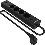 Сетевой фильтр Philips CHP4346BB/51 4р/3м с USB, 10А, черный