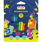 Фломастеры Комус Класс Максики 12 цв. наб., вентилир., смыв., карт. упак