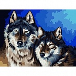Картина по номерам на холсте ТРИ СОВЫ «Волки», 30×40, с акриловыми красками и кистями