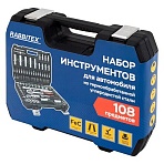 Набор инструментов для автомобиля, 108 предметов, пластиковый кейс, RABBITEX