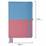превью Блокнот А5 (148×218 мм), BRAUBERG «DUO», под кожу с резинкой, 80 л., клетка, голубой/розовый
