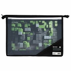 Папка для труда BRAUBERG А4, 2 отделения, пластик, молния сверху, органайзер, «Module blocks»