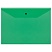 превью Папка-конверт на кнопке СТАММ А4, 120мкм, пластик, прозрачная, зеленая