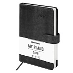 Ежедневник датированный 2026 А5 138×213 мм, BRAUBERG «Legend», под кожу, застежка, серый