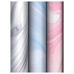 Упаковочная бумага глянц. 70×100см, MESHU «Marble», 80 г/м2, ассорти, 3 дизайна