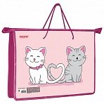 Папка на молнии с ручками ПИФАГОР А4, 1 отделение, пластик, ручки-шнурок, «Best Buds»