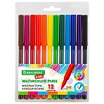 Фломастеры BRAUBERG KIDS КЛАССИЧЕСКИЕ 12 цветов, вентилируемый колпачок, ПВХ-упаковка