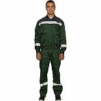 Костюм рабочий летний мужской л20-КПК зеленый/серый с СОП (размер 64-66, рост 182-188)