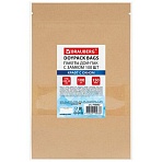 Пакеты дой-пак с замком ZIP LOCK, крафт с окном 60 мм, 170×240 + 40 мм, КОМПЛЕКТ 100 штук, 150 мкм, BRAUBERG