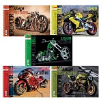 Альбом для рисования А4 32 л., спираль, обложка картон, HATBER, 198×300 мм, «Мото» (5 видов), 074763