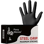 Перчатки одноразовые нитрил Steel Grip цв. черный (50 пар/уп)р. L, ПС