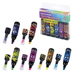 Набор текстовыделителей 6 НЕОНОВЫХ ЦВЕТОВ, кросс-серия МОНСТРИКИ, линия 1-5 мм, BRAUBERG