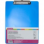 Папка-планшет Attache А4, жесткий пластик 2мм, прозрачный синий