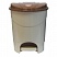 превью Ведро мусорное с педалью 19л пластиковое, бежевый мрамор