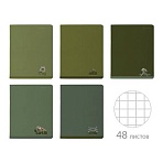Тетрадь А5, 48 л., BRUNO VISCONTI, скоба, клетка, Soft-Touch, «VERDE. ANIMALS» (5 видов)