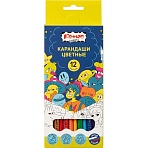 Карандаши цветные 12 цв/наб, 3-гранные Комус Класс Максики классические