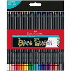 Карандаши цветные Faber-Castell «Black Edition», 24цв., трехгран., черное дерево, заточен., картон. 