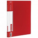 Папка с металлическим скоросшивателем и внутренним карманом BRAUBERG «Contract», красная, до 100 л., 0.7 мм