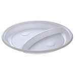 Тарелки одноразовые OfficeClean, набор 100шт., бюджет, ПС, белые, 2-х секционные, 20.5см
