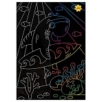 Гравюра с мультицветной основой ТРИ СОВЫ «Акула-серфер», А4
