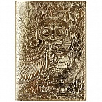 Обложка для паспорта OfficeSpace «Сова», кожа, тиснение, золотой металлик